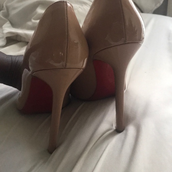 Christian Louboutin Beige Heels with Red Soles - Picture 8 of 8